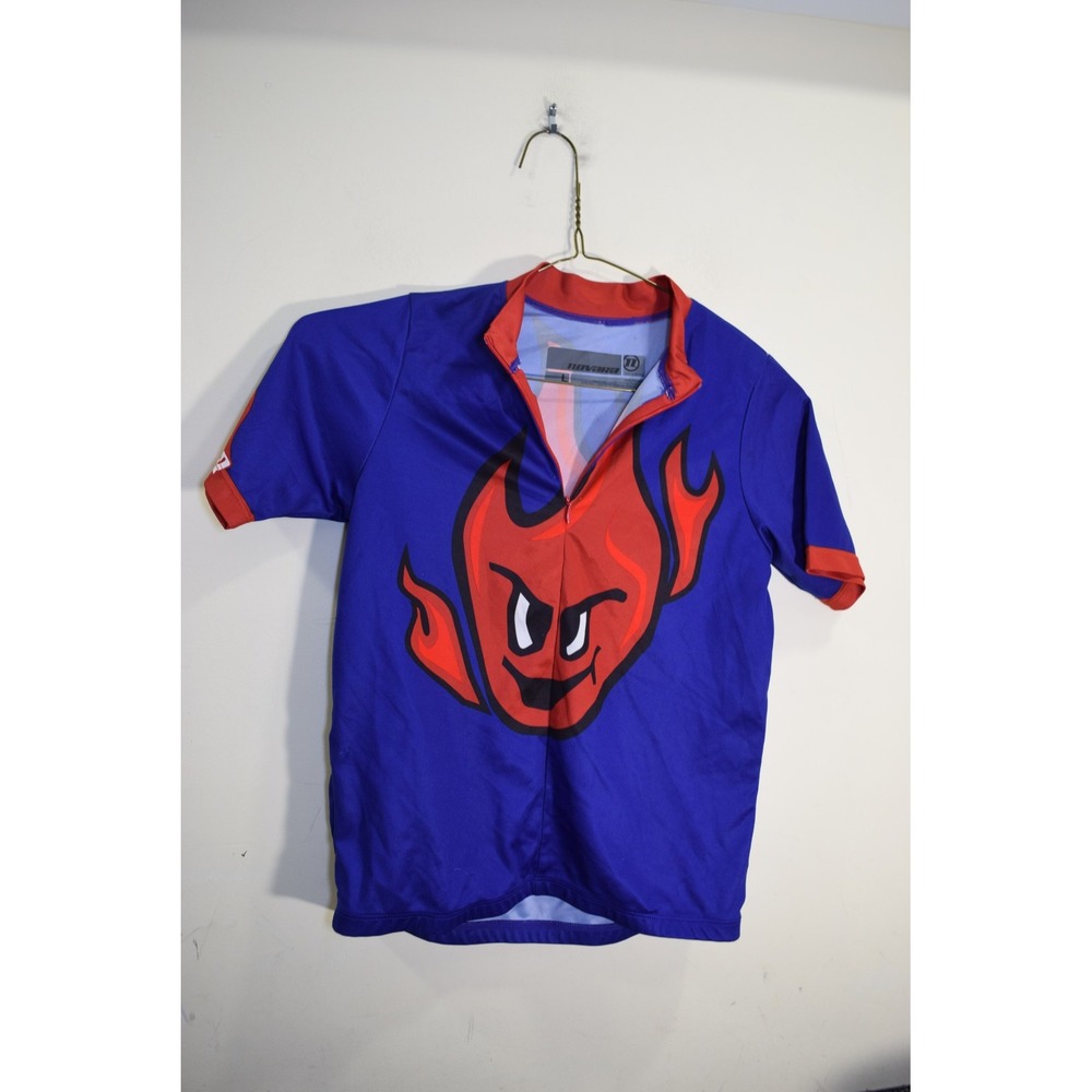 Novara 1/4 Zip CYCLING JERSEY Boys L Blue Chili Pepper Duster Blue Canada Made